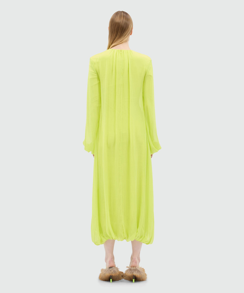 Long fluorescent yellow chiffon dress 3