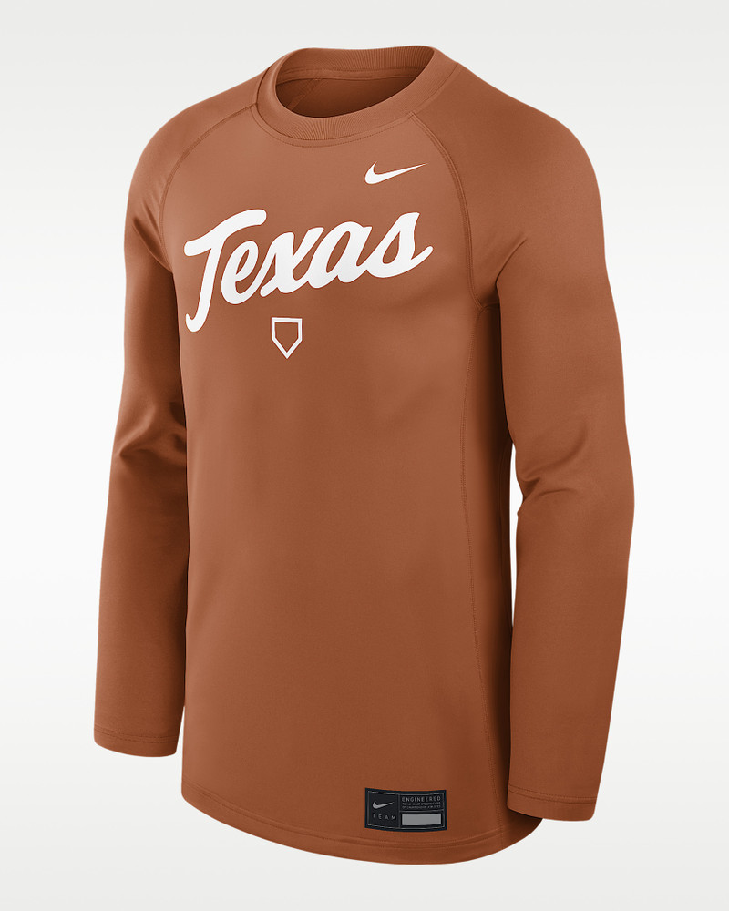 Texas Dugout Game Time Men's Nike Dri-FIT College Long-Sleeve T-Shirt 1