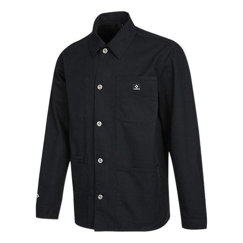 Men's Converse SS22 Cargo Casual Long Sleeves Autumn Black Shirt 10024172-A02 1