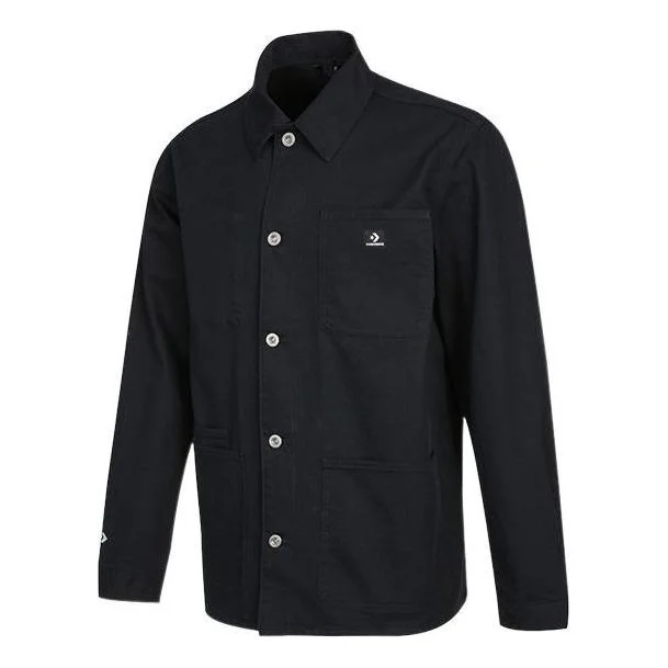 Men's Converse SS22 Cargo Casual Long Sleeves Autumn Black Shirt 10024172-A02 - 1