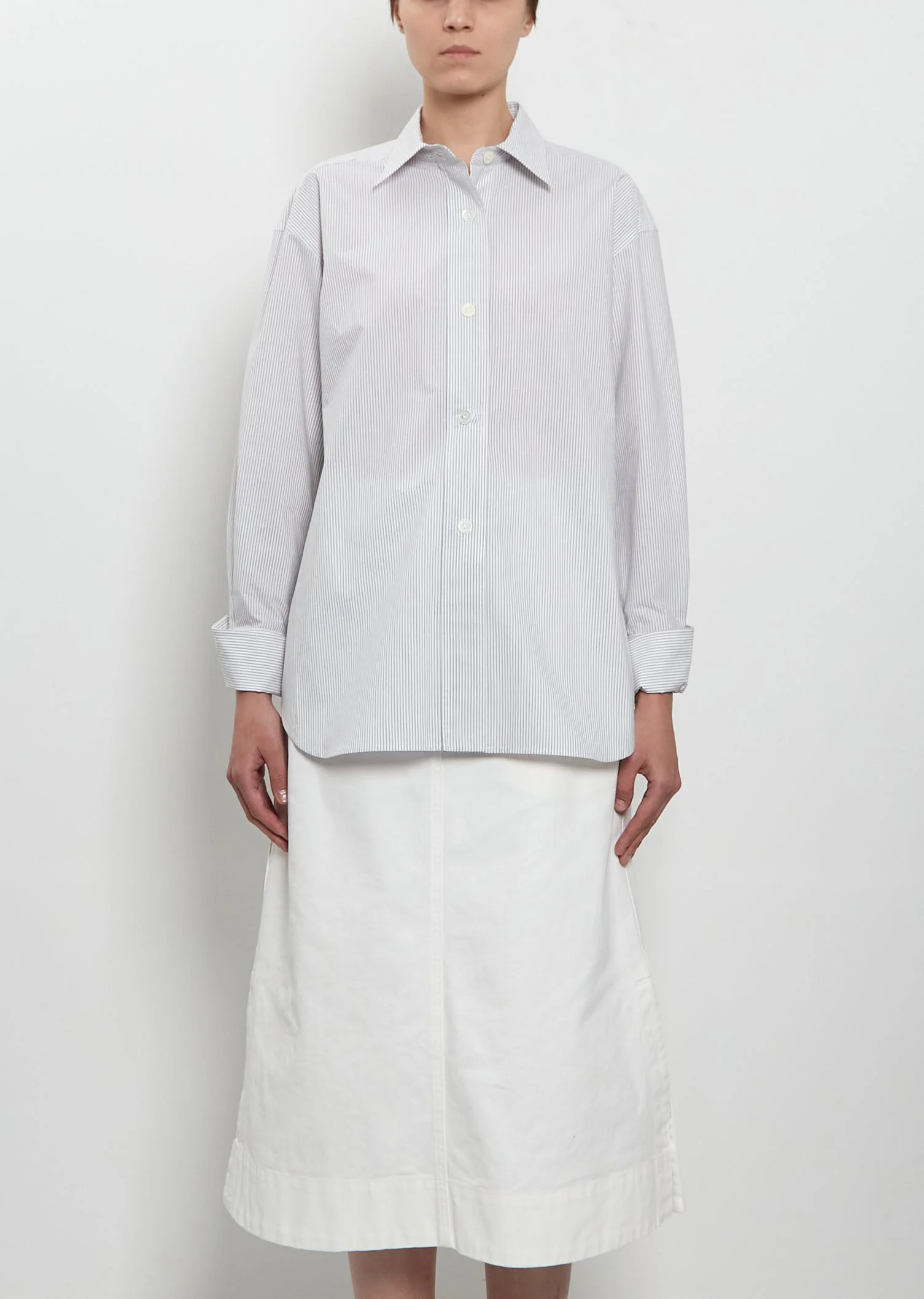 Turn-Up Cuff Cotton Shirt - 1