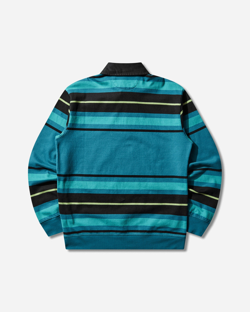 No Problemo Striped Longsleeve Rugby Shirt Aqua outlook