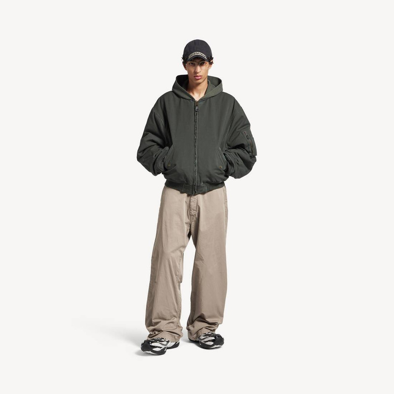 BALENCIAGA Men's Hooded Standard Bomber Jacket in Anthracite outlook