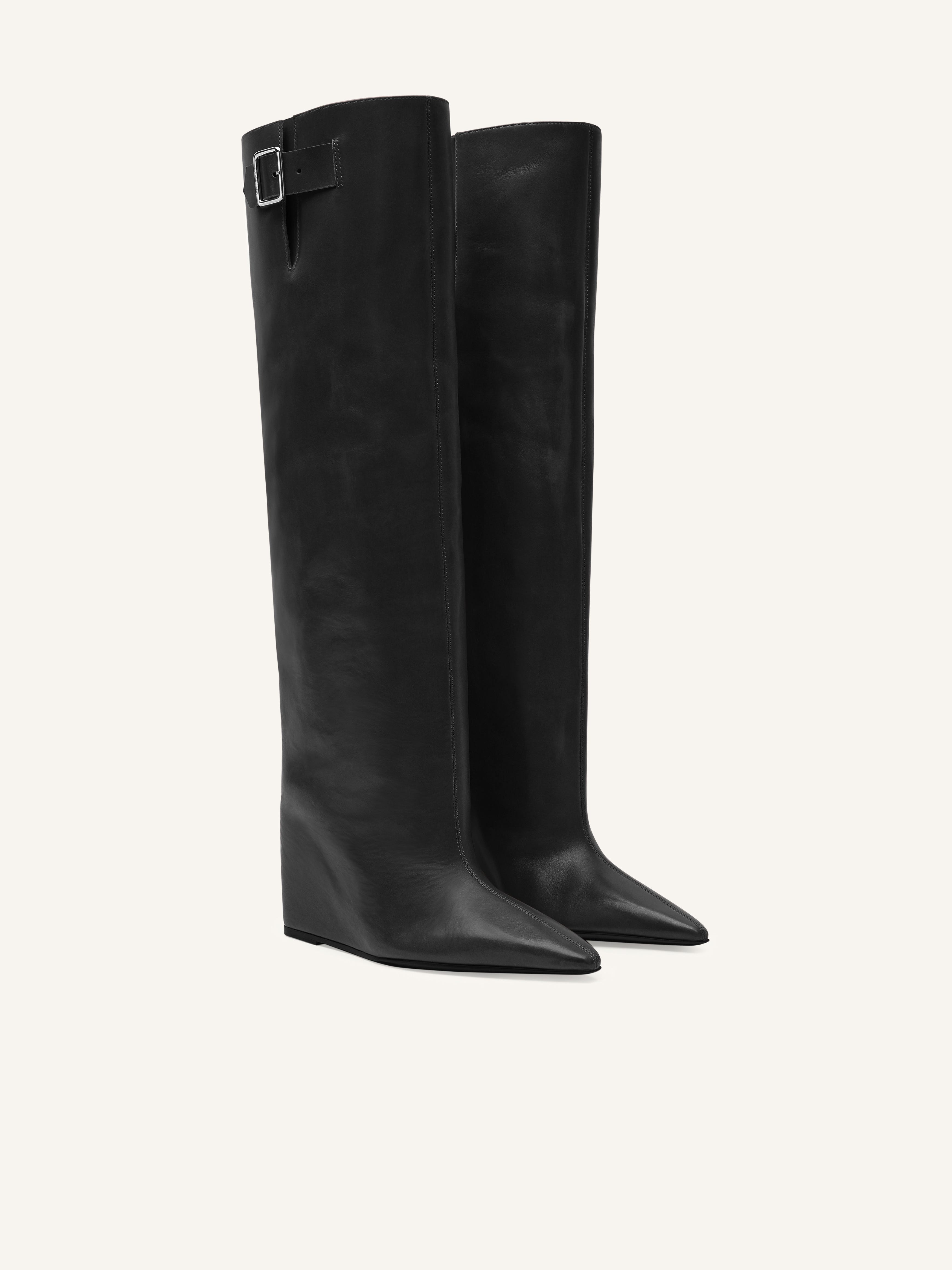 ASTRO WEDGED LEATHER BOOTS - 2