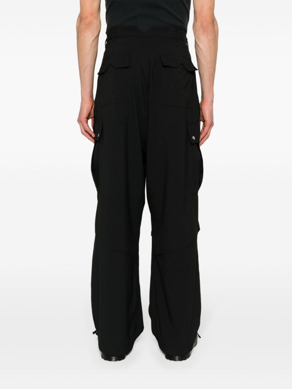 textured-finish straight-leg cargo pants - 4