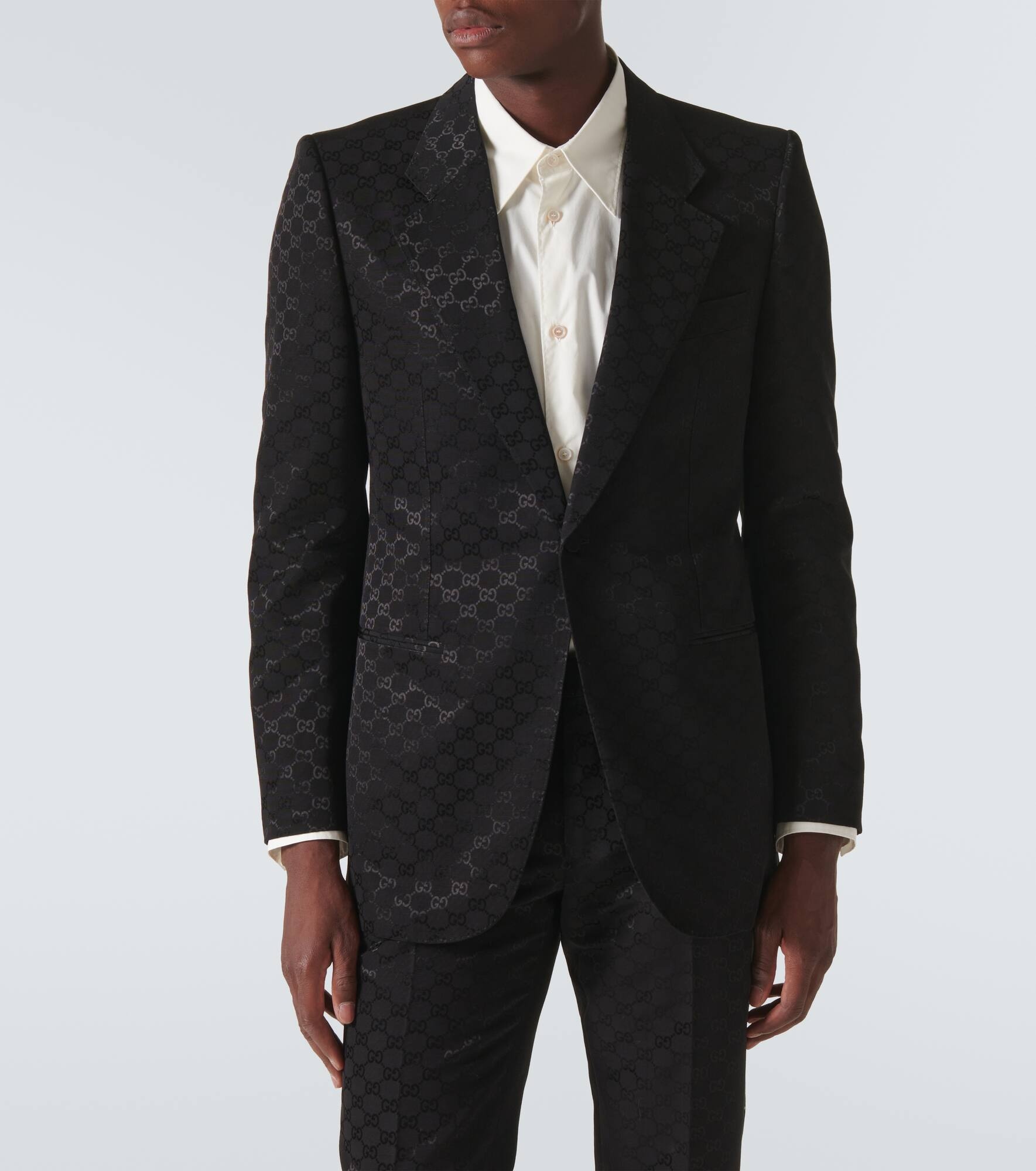 GG Canvas cotton-blend blazer - 3