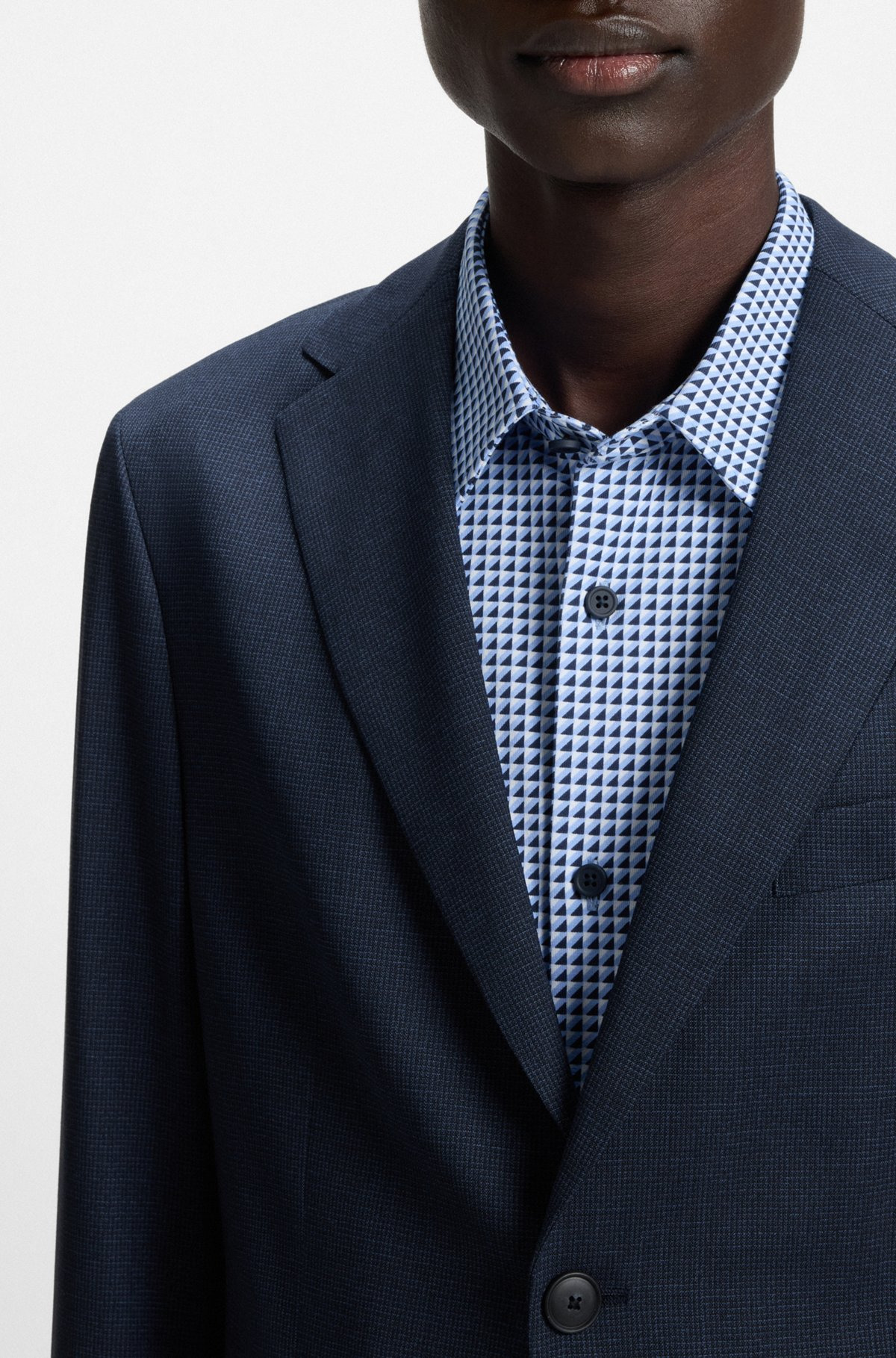 SLIM-FIT SUIT IN PATTERNED STRETCH WOOL - 4