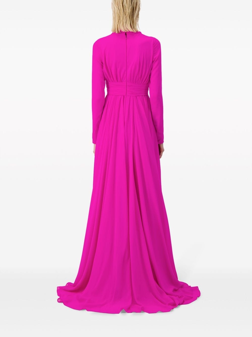 asymmetric draped silk-jersey gown - 4