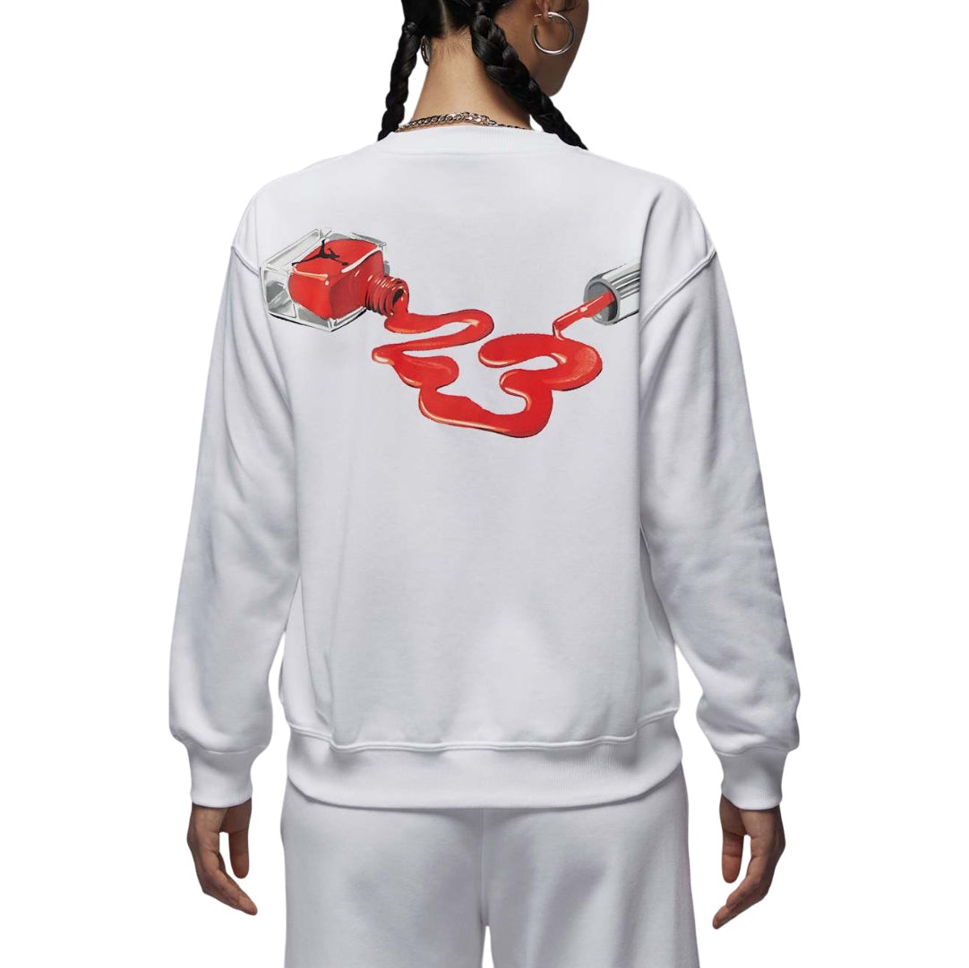 (WMNS) Air Jordan Brooklyn Fleece Crew Neck Sweatshirt Asia Sizing 'White' HV9371-100 - 2