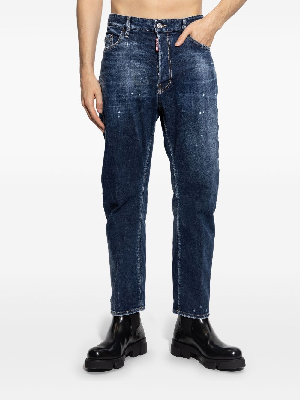 stretch-cotton tapered jeans - 3
