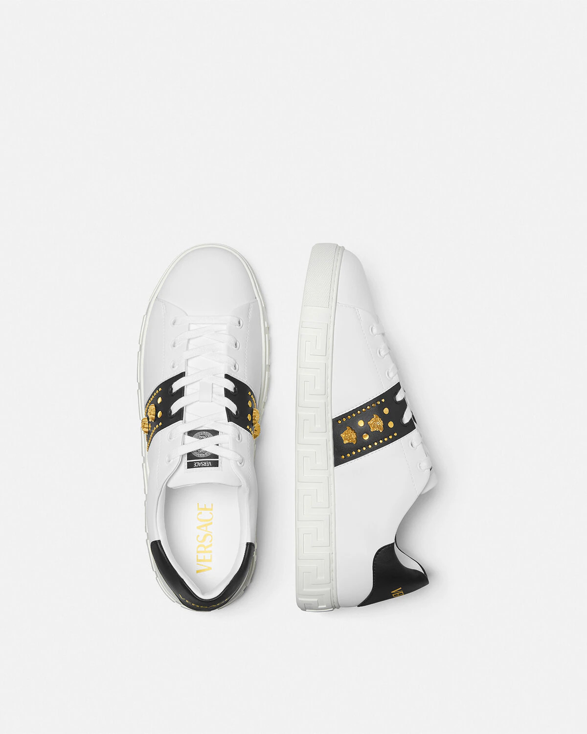 Studded Greca Sneakers - 3