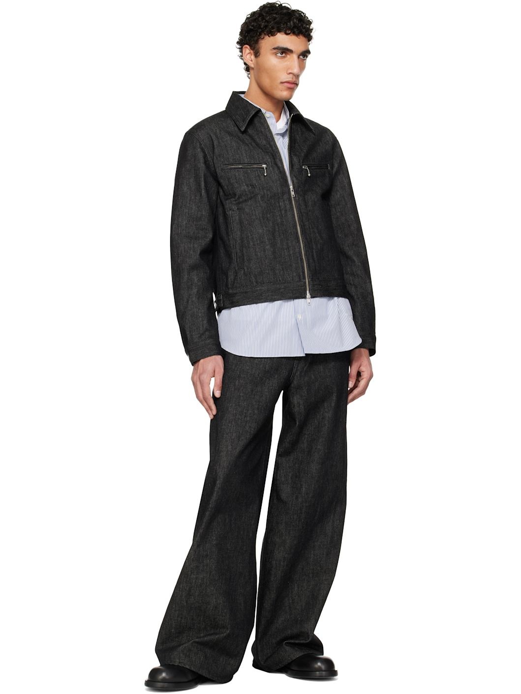 Black Work Riders Denim Jacket - 4
