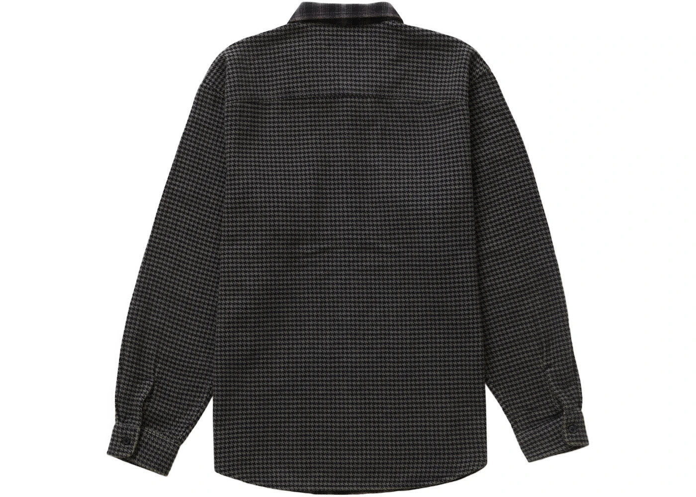 Supreme Houndstooth Plaid Flannel Shirt Black - 2