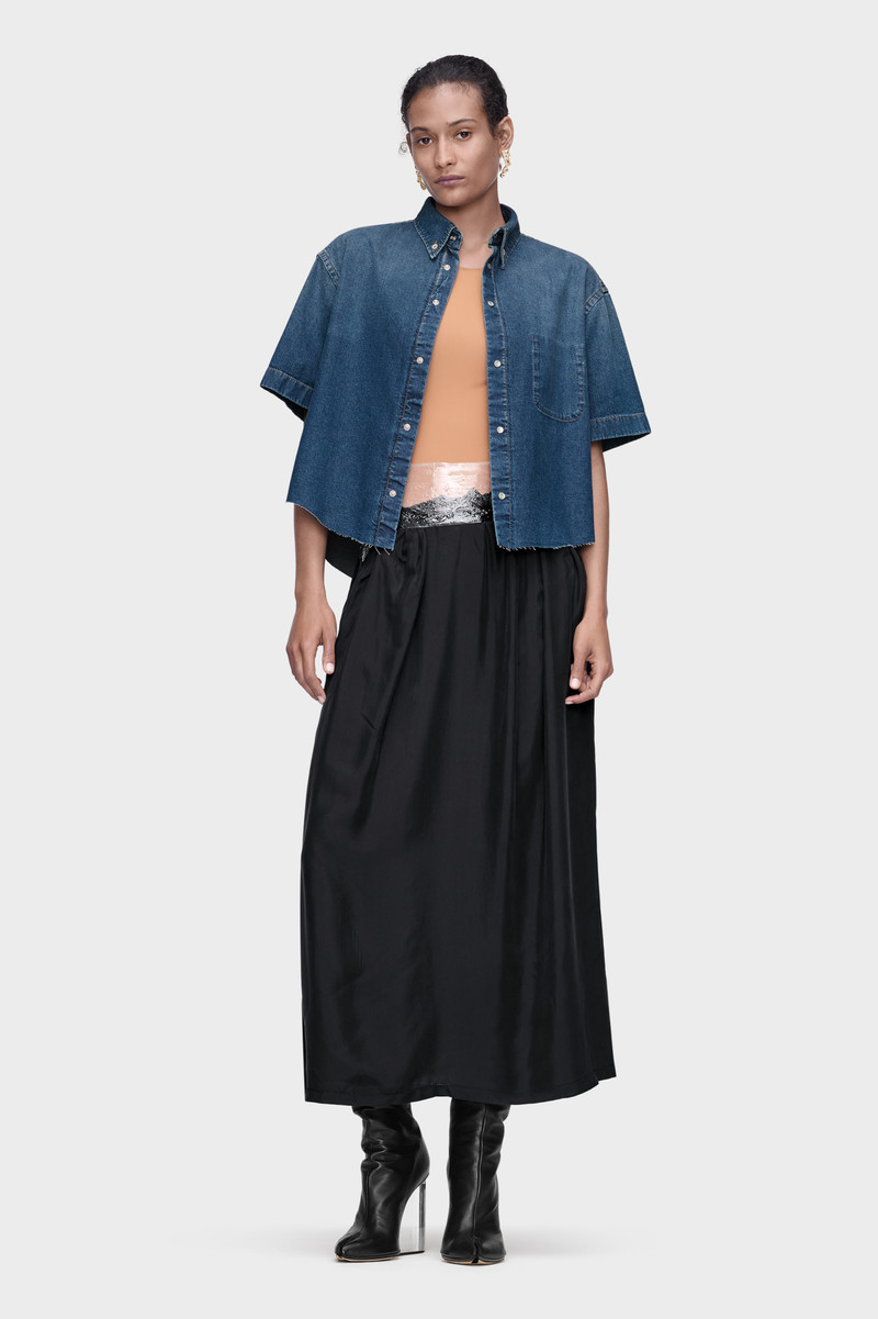 Cropped Denim Shirt 6