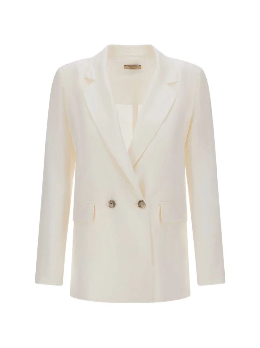 double-breasted linen blazer - 1