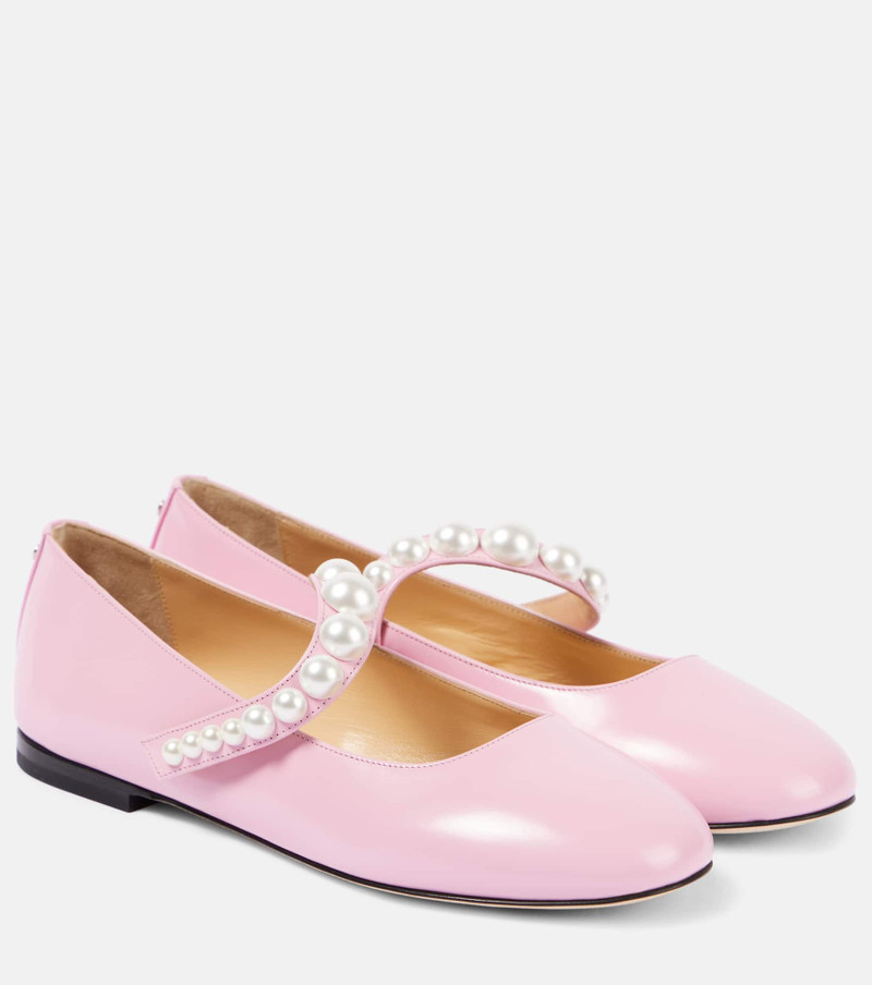 Sirene faux pearl leather Mary Jane flats - 1