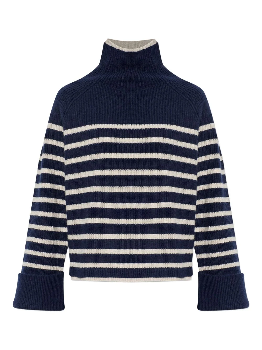 striped roll-neck sweater - 1