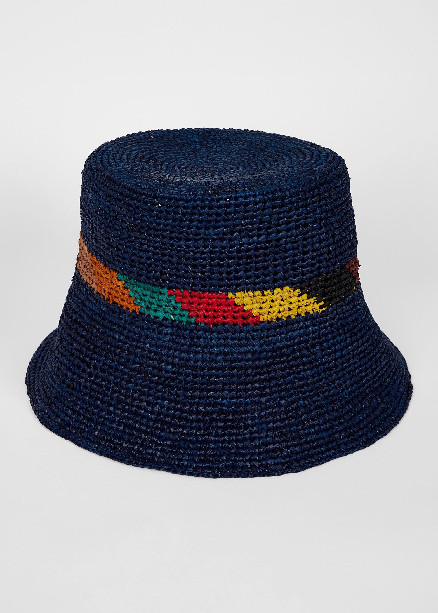Women's Blue 'Signature Stripe' Trim Straw Hat - 2