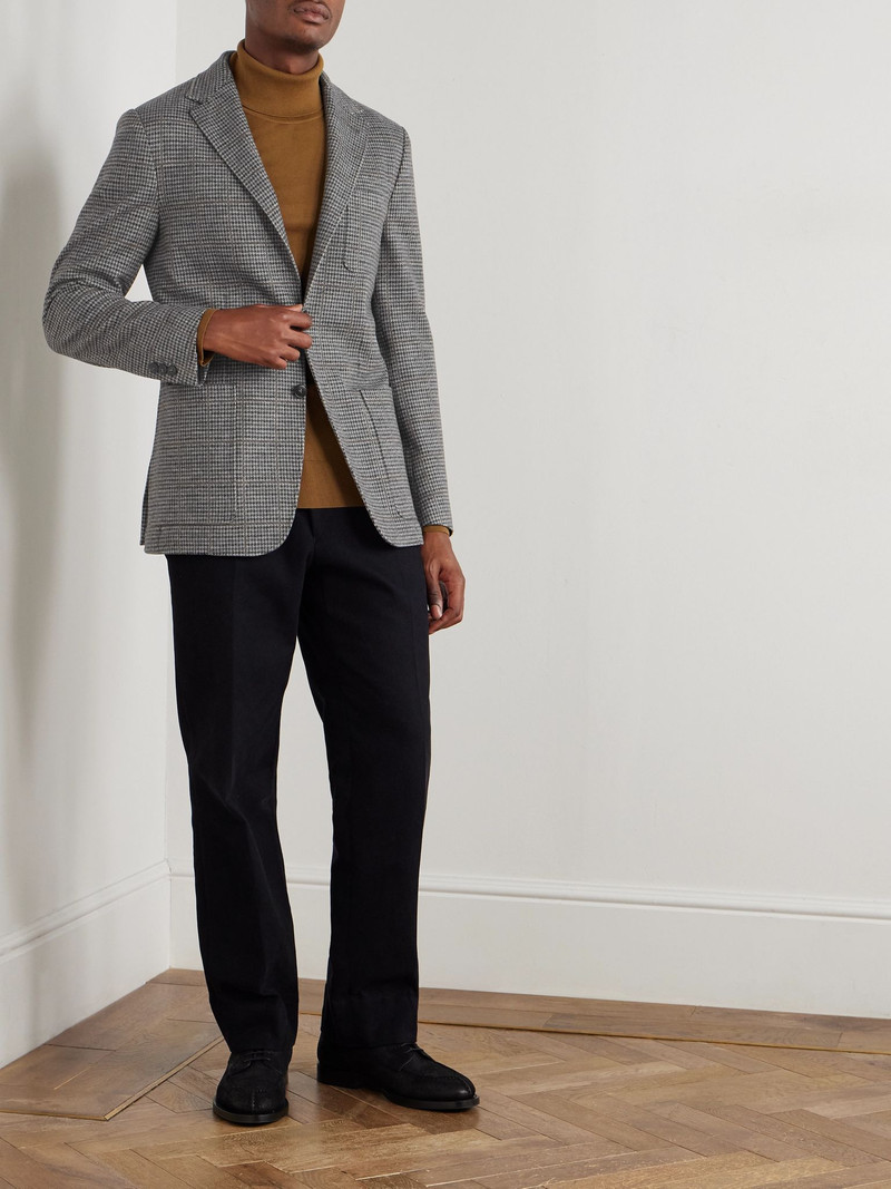Canali Impeccabile Puppytooth Wool Blazer Gray outlook