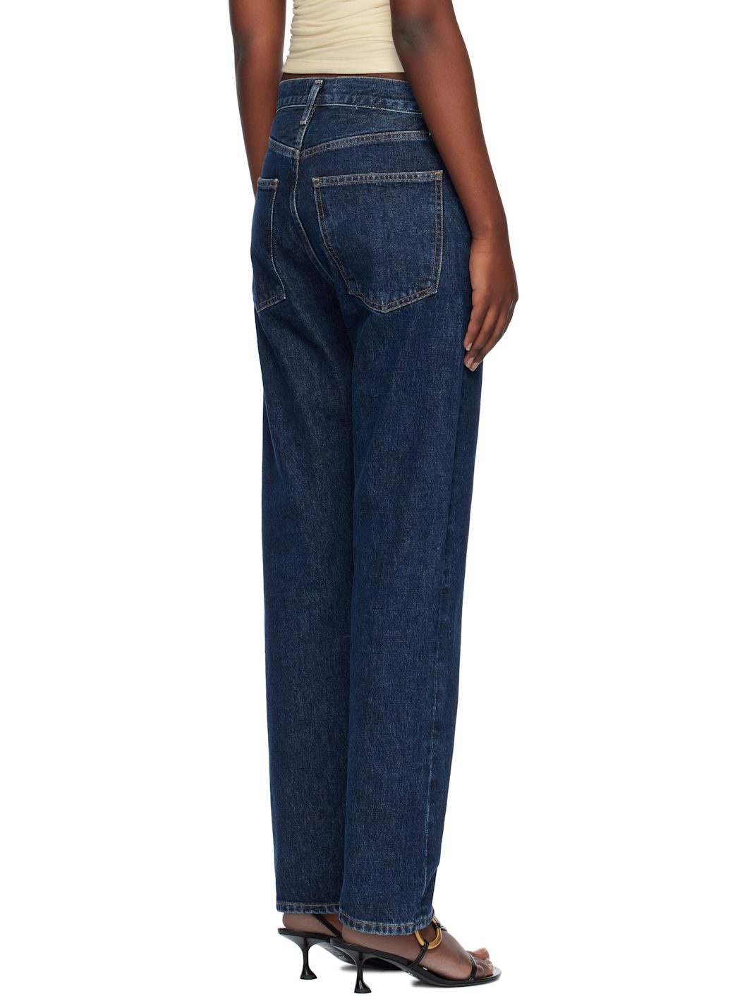 Indigo 90's Pinch Waist High Rise Straight Jeans - 3