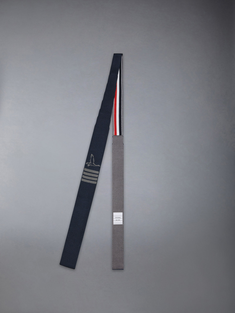Thom Browne GEESE ICON JACQUARD 4-BAR SILK KNIT TIE outlook