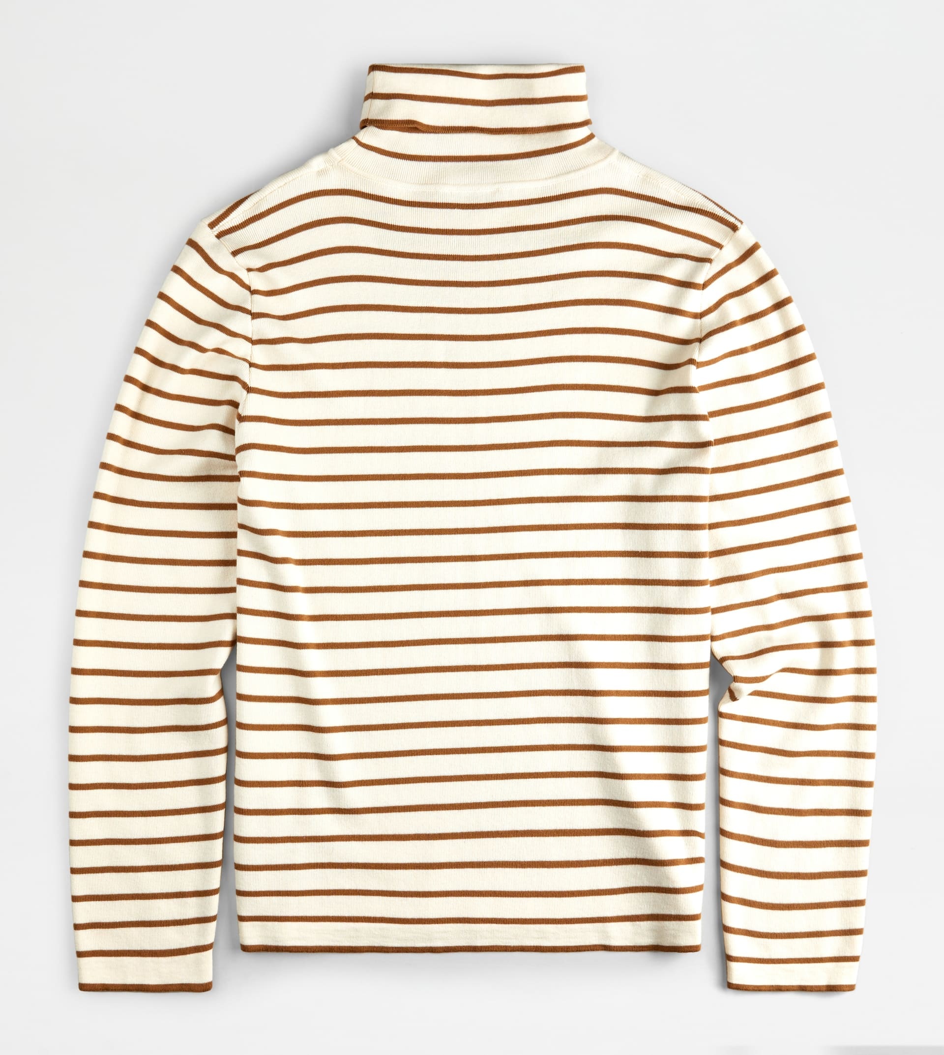STRIPED TURTLENECK JUMPER - BEIGE, BROWN - 5