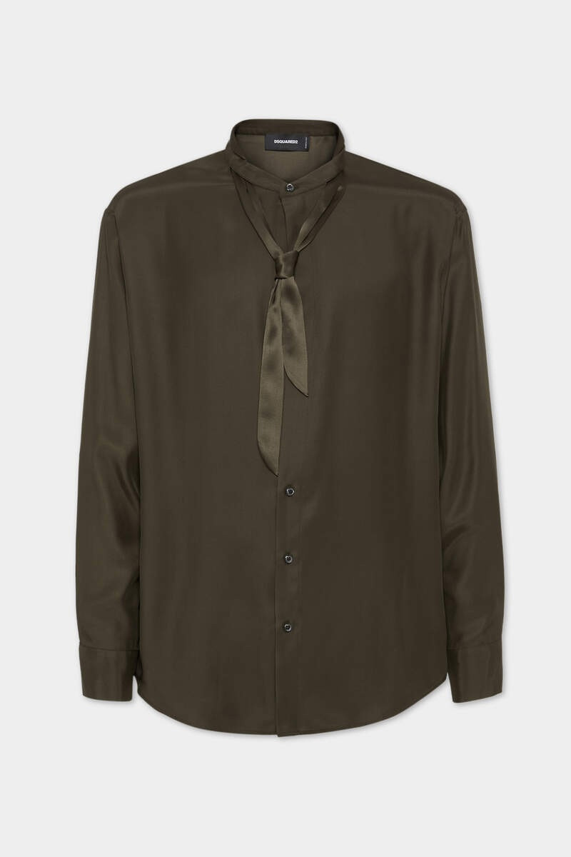 SATIN TIE DROPPED SHOULDER SHIRT 1