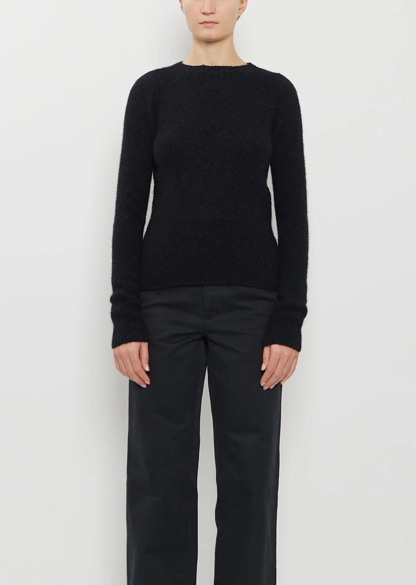 Cashmere Melange Sweater — Top Navy Black - 1