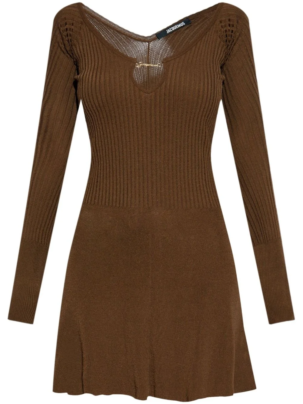 jacquemus dress brown Sierra ribbed-knit midi dress in brown - Jacquemus