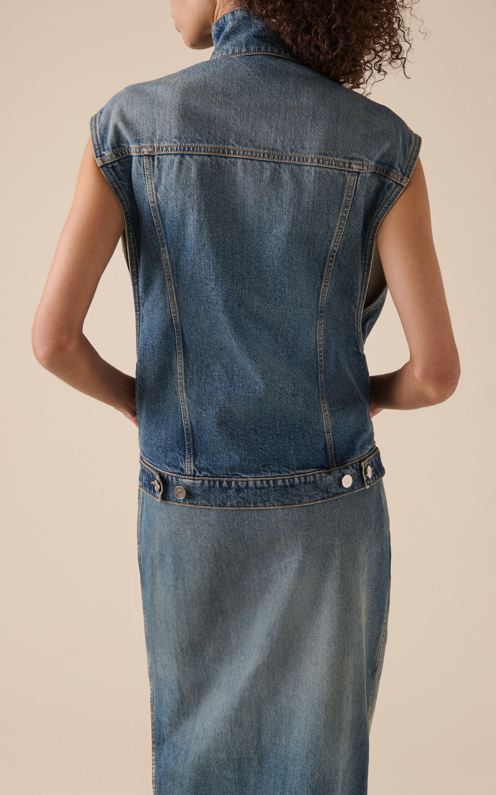 Cotton Trucker Vest blue - 4
