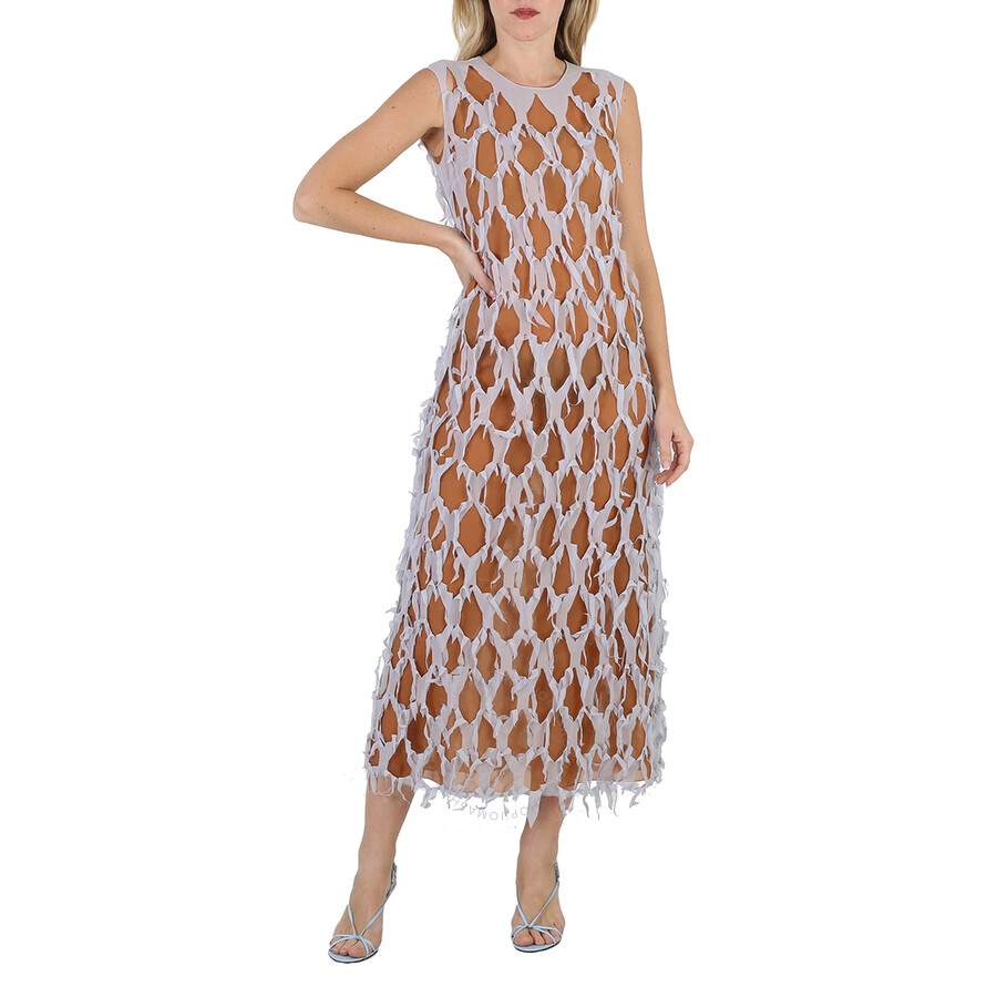 Maison Margiela Ladies Light Sky Cut-Out Silk-Blend Dress - 4