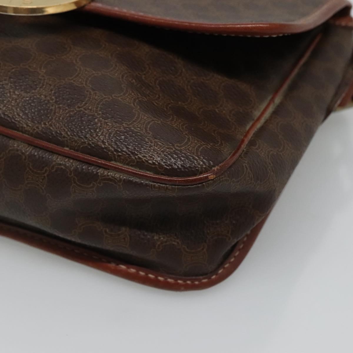 CELINE Macadam Canvas Shoulder Bag Pvc Brown Gold - 10