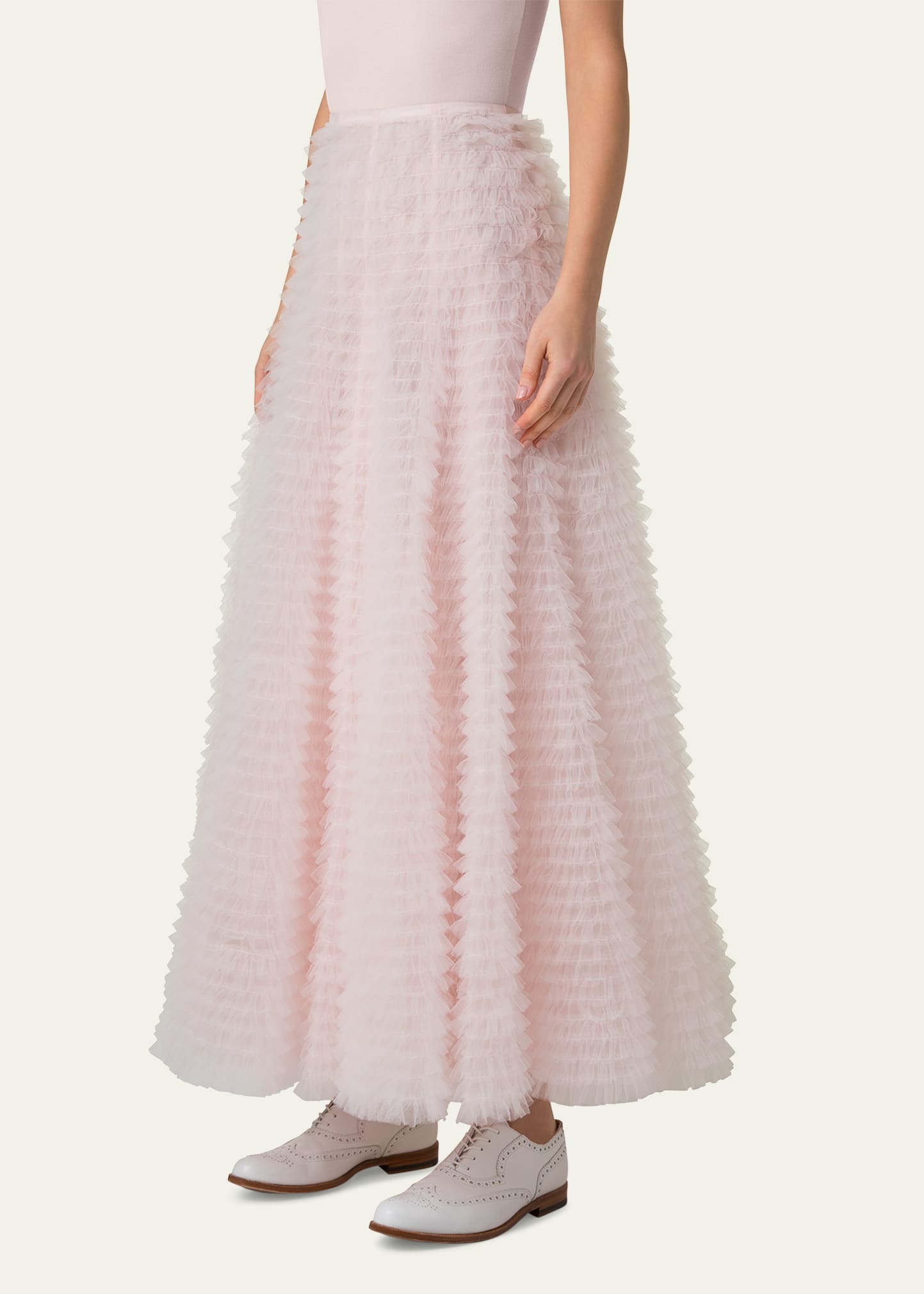 Tulle Ruched Maxi Skirt - 4