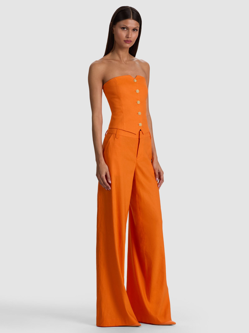 KELCEY STRAPLESS LINEN VEST - ORANGE PEEL 6