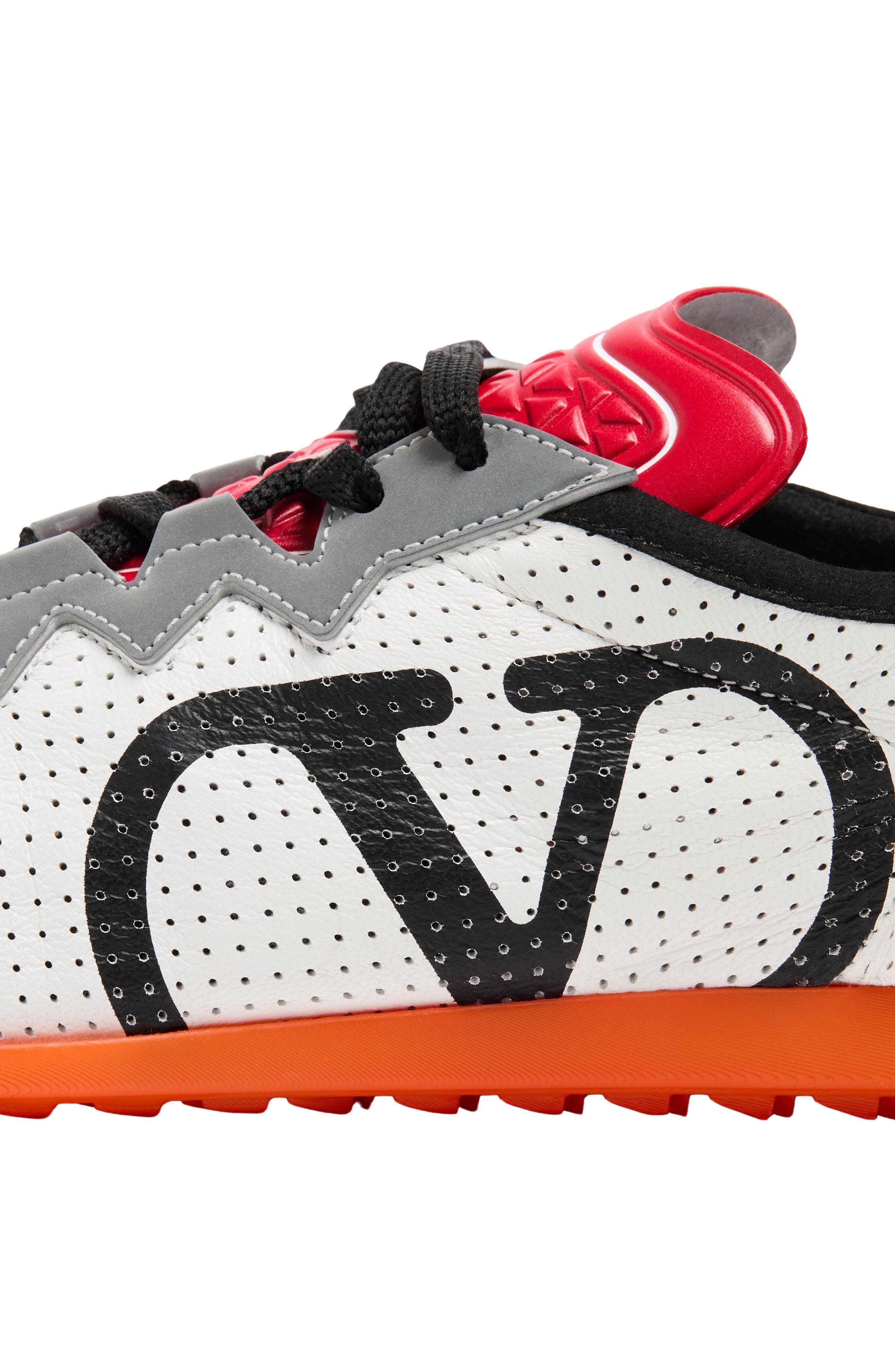 Valentino Garavani Chromation Perforated Sneaker in Bianco/Grigio at Nordstrom - 6