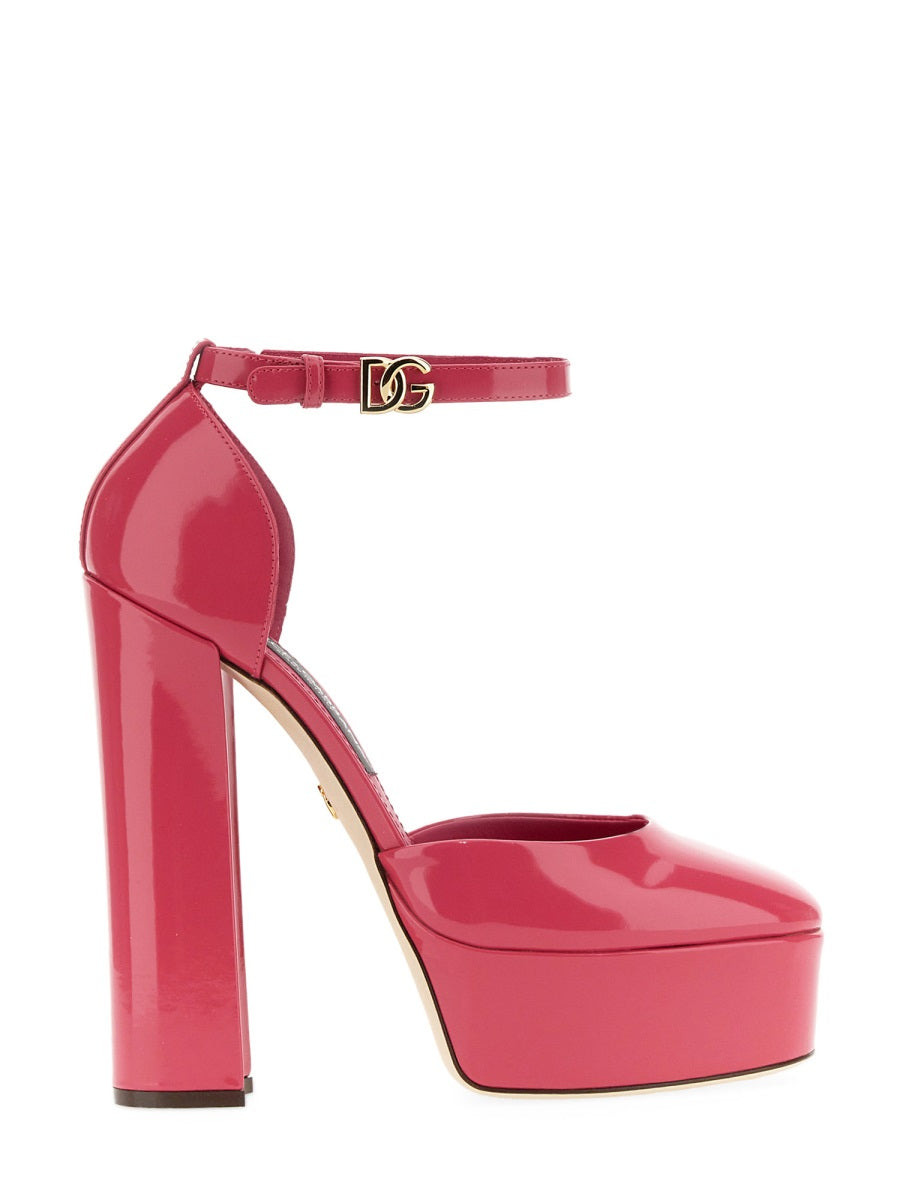 Glossy Leather Platform Pumps - 1