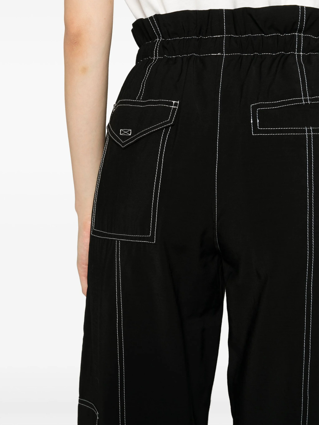 Light Slub High Waist Pocket Pants - 5