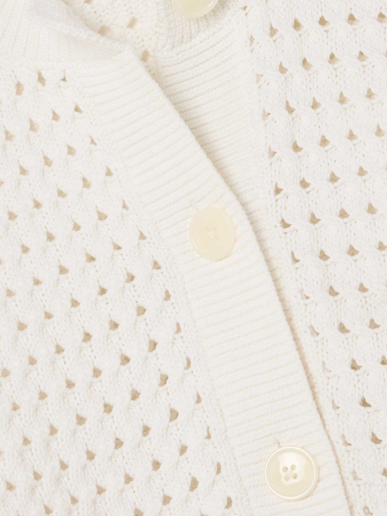 Bettina open-knit cotton-blend cardigan White - 5