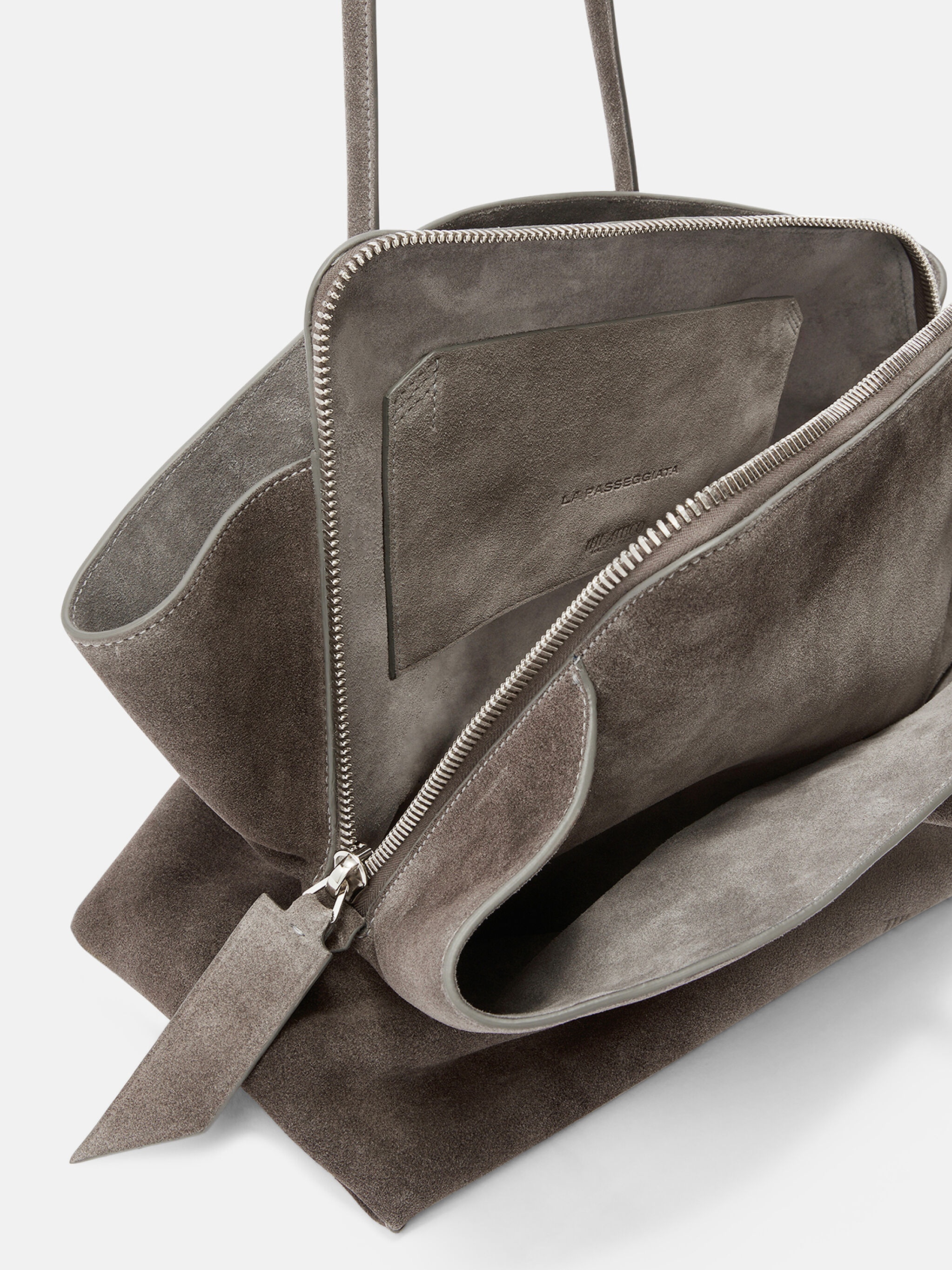 ''LA PASSEGGIATA MEDIUM'' DARK GREY TOP HANDLE - 4