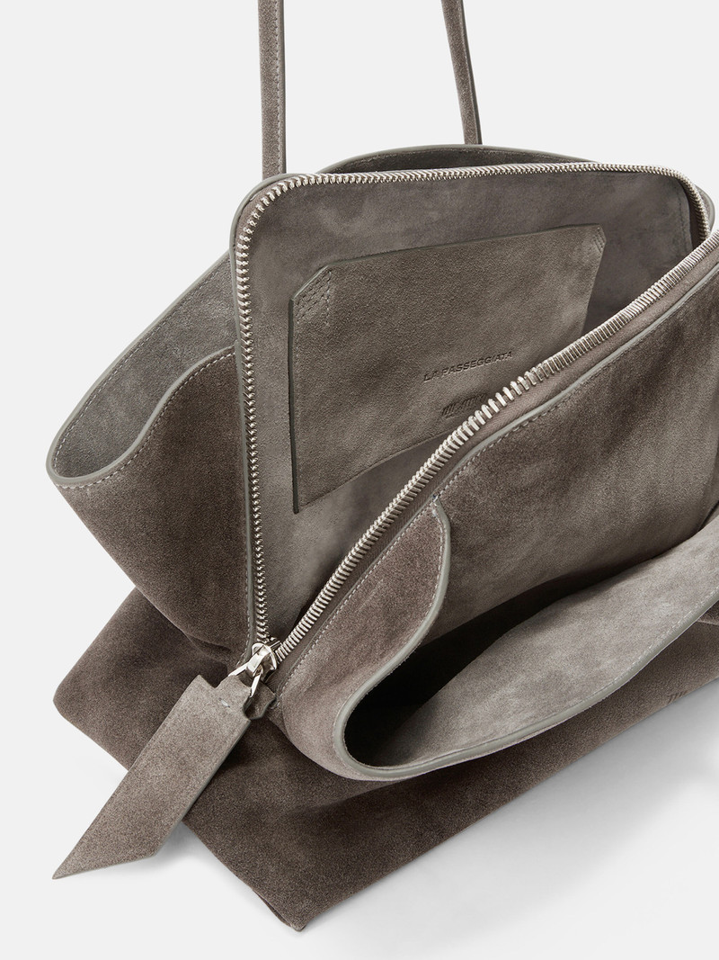 ''LA PASSEGGIATA MEDIUM'' DARK GREY TOP HANDLE 4