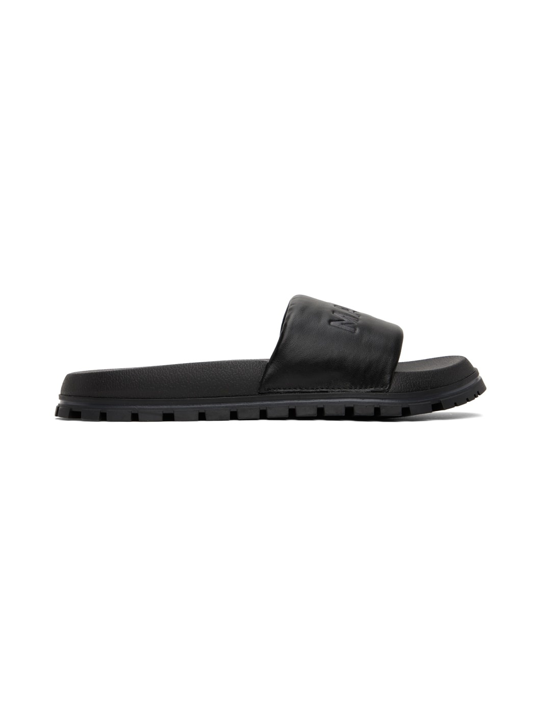 Black 'The Leather Slide' Sandals - 1
