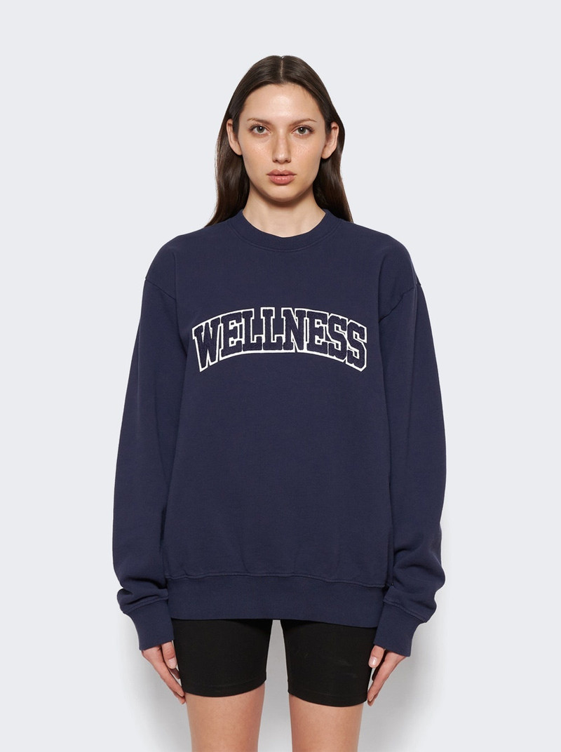 Wellness Boucle Crewneck Navy And White 3