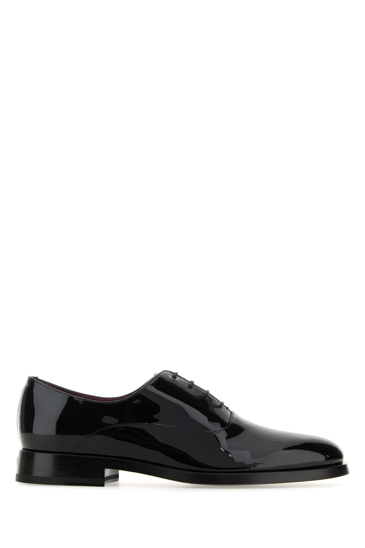 Black leather lace-up shoes - 1