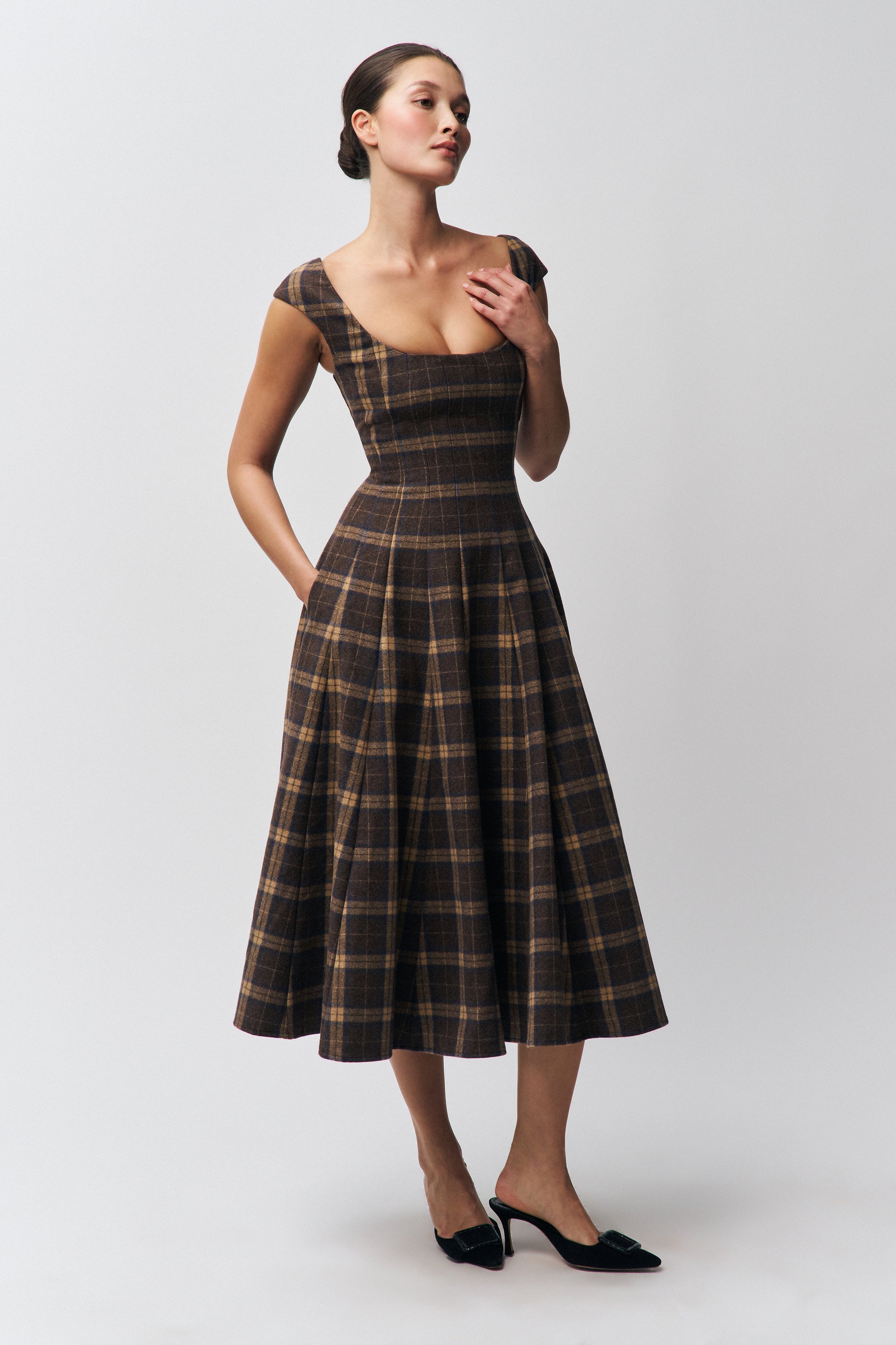 LEILA TARTAN DRESS - 7