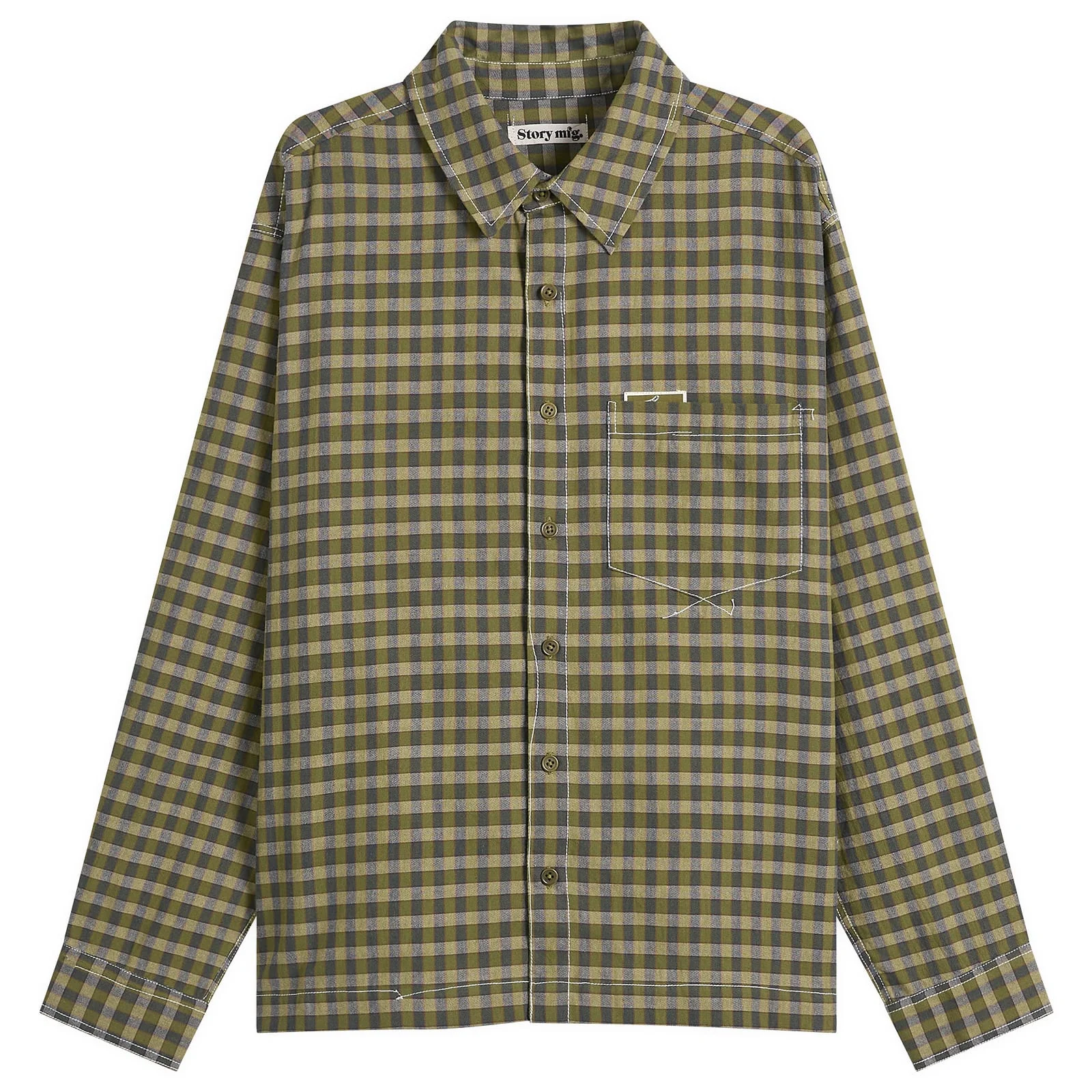 Story mfg. Hand Woven Coach Check Wonky-Wear Bracken Shirt - 1