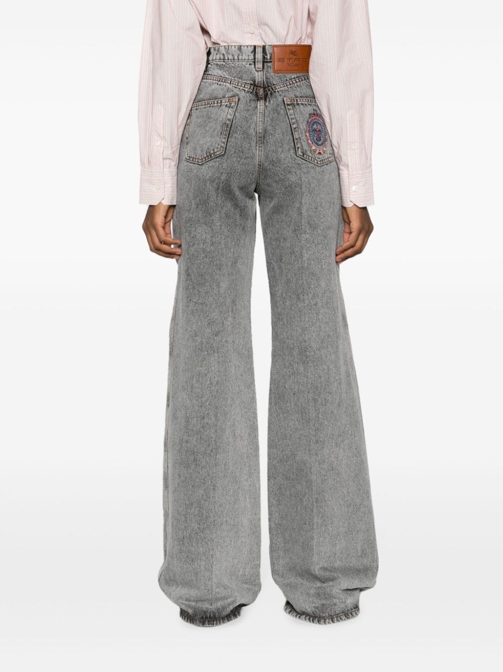 embroidered flared jeans - 4