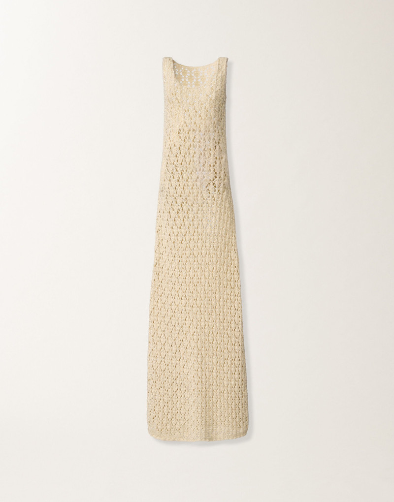 Cotton ribbon dress with sequins 1