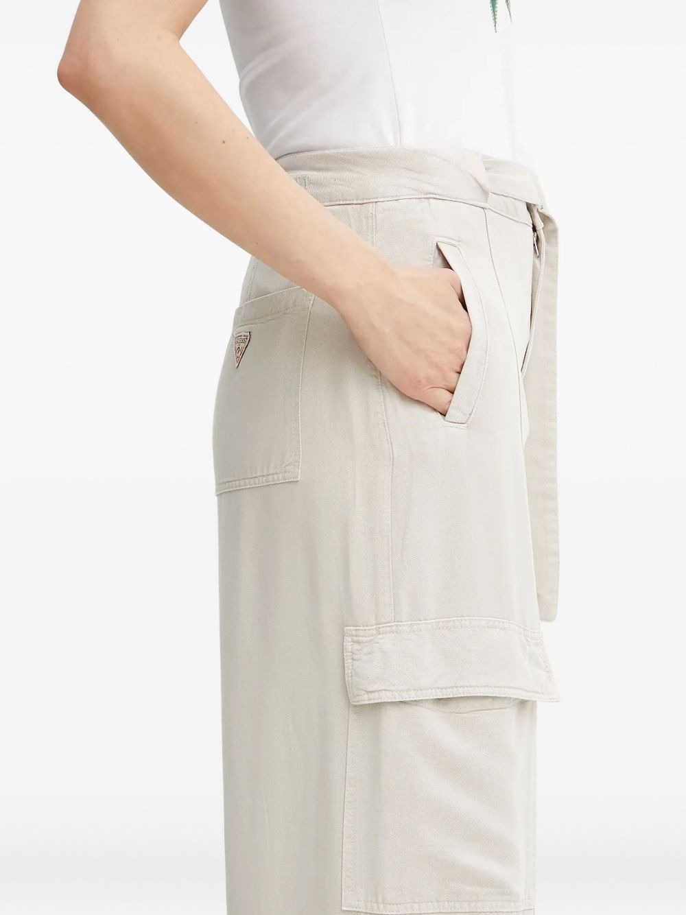 belted cargo trousers - 4