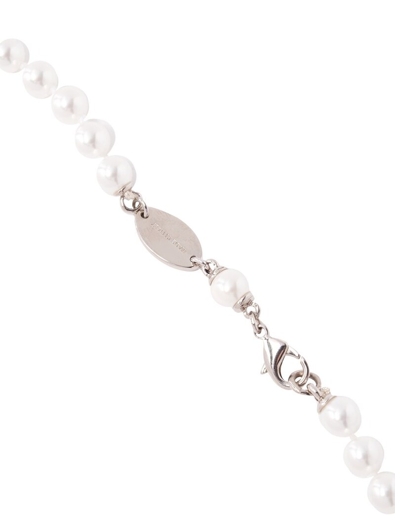 Faux pearl chain collar necklace - 2