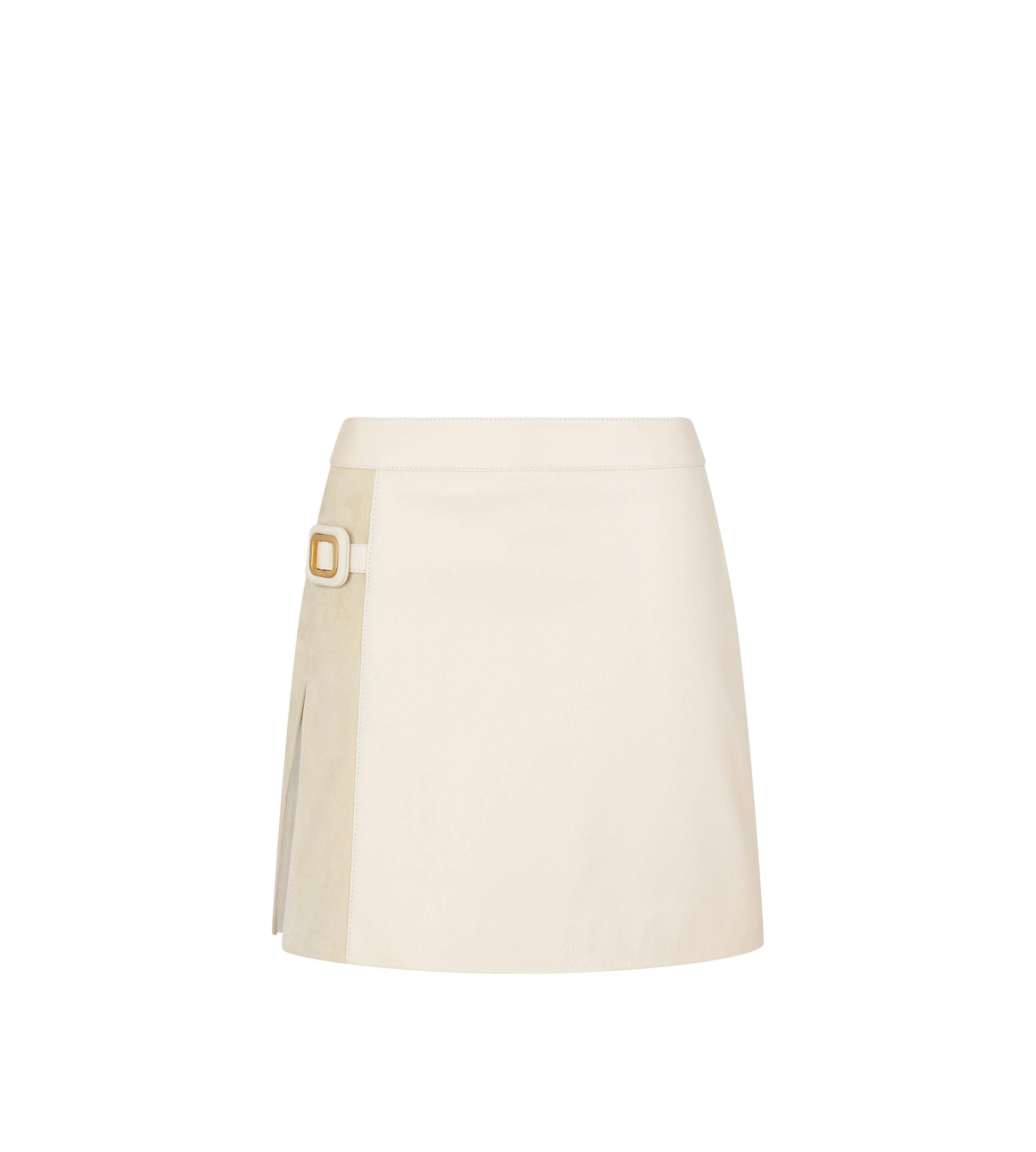 SHINY GOAT PLONGE' AND CASHMERE SUEDE MINI SKIRT - 1